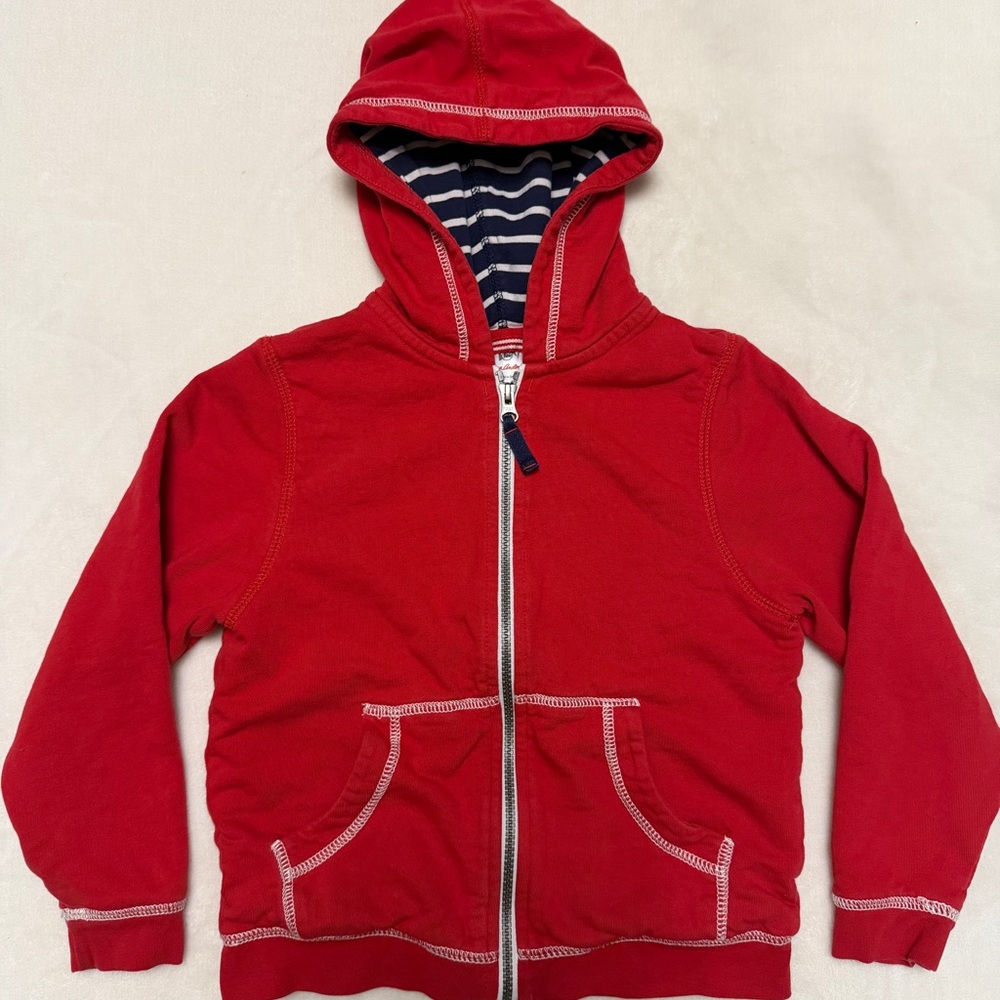 Hanna Andersson Red White Blue Kids Hoodie 100% Cotton Pristine